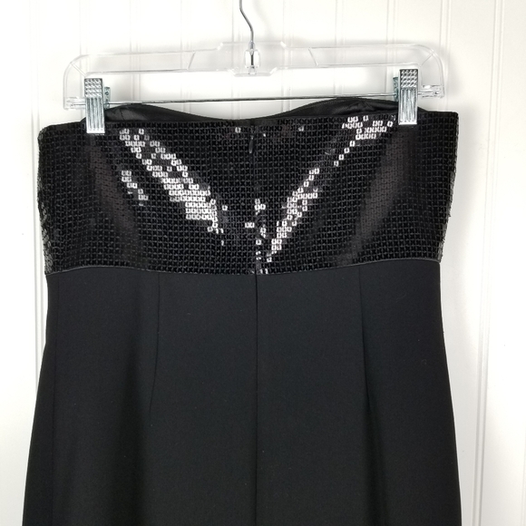 Ann Taylor Sequin Strapless Cocktail Dress Black Size 4 Small Mini LBD - Picture 2 of 10